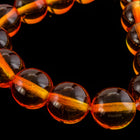 8mm Two Tone Orange/Yellow Druk Bead (25 Pcs) #GAF114-General Bead