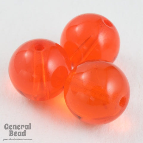 10mm Transparent Orange Druk Bead #GAG002-General Bead