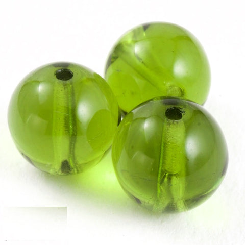 12mm Transparent Olivine Druk Bead (300 Pcs) #GAH004-General Bead