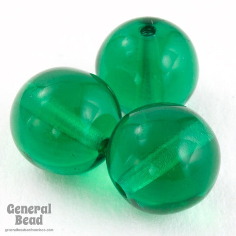 10mm Transparent Emerald Druk Bead #GAG005-General Bead