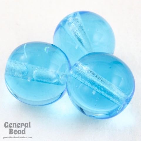 8mm Transparent Aqua Druk Bead #GAF087-General Bead