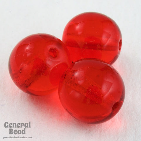 10mm Transparent Ruby Druk Bead #GAG010-General Bead