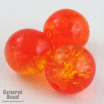 10mm Yellow/Orange Crackle Druk Bead #GAG019-General Bead
