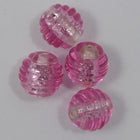 8mm Silver-Lined Pink Ridged Oval #GAL007-General Bead