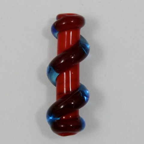 20mm Red/Blue Wrapped Tube #GAL017-General Bead