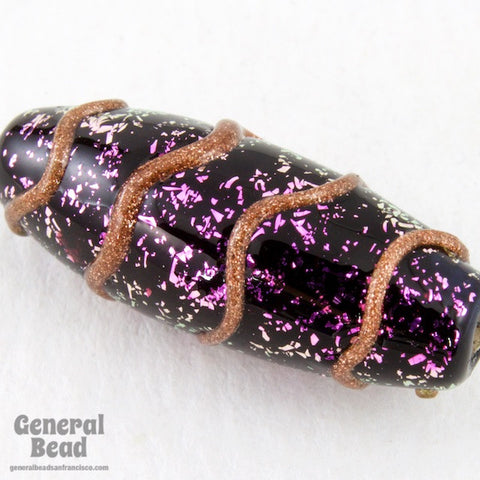 10mm x 24mm Purple Dichroic Oval Bead #GAP014-General Bead