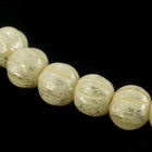 4mm Silver Wash Cream Melon Bead (50 Pcs) #GAX001-General Bead