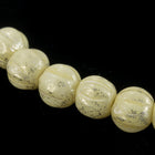 3mm Silver Wash Cream Melon Bead (50 Pcs) #GAX201-General Bead