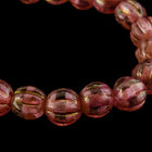 4mm Transparent Rose Picasso Melon Bead (50 Pcs) #GAX010-General Bead