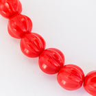 6mm Opaque Red Melon Bead (25 Pcs) #GAX104-General Bead