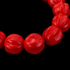 6mm Opaque Red Melon Bead (25 Pcs) #GAX104-General Bead