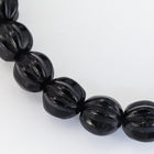 6mm Opaque Black Melon Bead (25 Pcs) #GAX105-General Bead