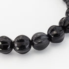 6mm Opaque Black Melon Bead (25 Pcs) #GAX105-General Bead