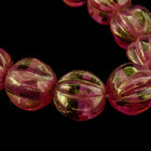 6mm Gold Wash Rose Melon Bead (25 Pcs) #GAX109-General Bead