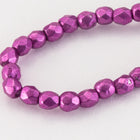 2mm Saturated Metallic Pink Faceted Bead (50 Pcs) #GAZ100-General Bead