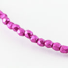 2mm Saturated Metallic Pink Faceted Bead (50 Pcs) #GAZ100-General Bead
