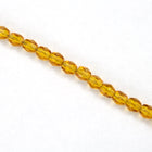 3mm Transparent Topaz Fire Polished Bead-General Bead
