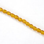 3mm Transparent Topaz Fire Polished Bead-General Bead