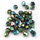 3mm Metallic Green Iris Fire Polished Bead-General Bead