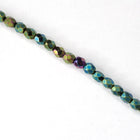 3mm Metallic Green Iris Fire Polished Bead-General Bead