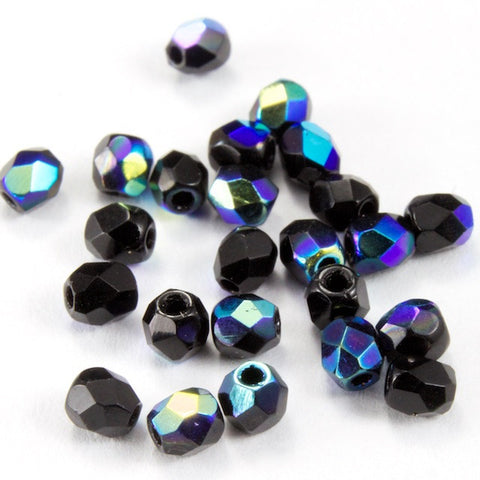 3mm Jet AB Fire Polished Bead-General Bead