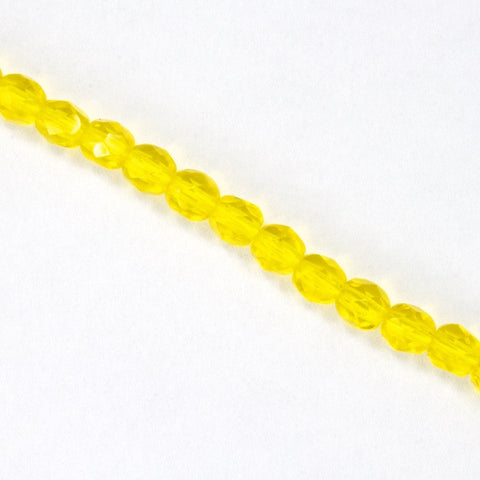 4mm Transparent Lemon Fire Polished Bead-General Bead