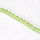 4mm Transparent Peridot Fire Polished Bead-General Bead