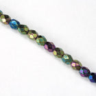 4mm Metallic Green Iris Fire Polished Bead-General Bead