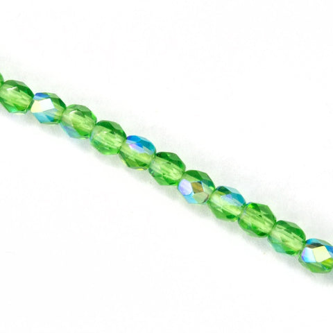 4mm Transparent Lime AB Fire Polished Bead-General Bead