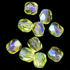4mm Transparent Peridot AB Fire Polished Bead-General Bead