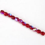 4mm Transparent Ruby AB Fire Polished Bead-General Bead