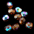 4mm Transparent Dark Goldenrod AB Fire Polished Bead-General Bead