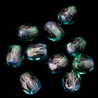 4mm Transparent Blue/Green Swirl Fire Polished Bead-General Bead