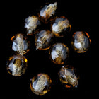 4mm Transparent Brown/Crystal Swirl Fire Polished Bead-General Bead