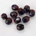 4mm Transparent Garnet/Purple Swirl Fire Polished Bead-General Bead
