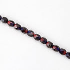4mm Transparent Garnet/Purple Swirl Fire Polished Bead-General Bead