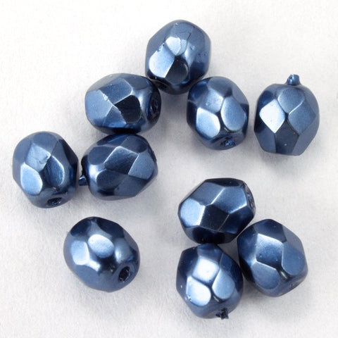 4mm Pearl Navy Blue Fire Polished Bead-General Bead
