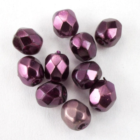 4mm Pearl Amethyst Fire Polished Bead-General Bead
