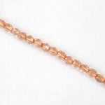 4mm Copper Lined Rose Fire Polished Bead-General Bead