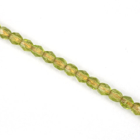4mm Copper Lined Olive Fire Polished Bead (50 Pcs) #GBB109-General Bead
