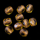 4mm Copper Lined Topaz Fire Polished Bead-General Bead