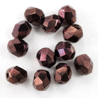 4mm Metallic Purple Fire Polished Bead-General Bead
