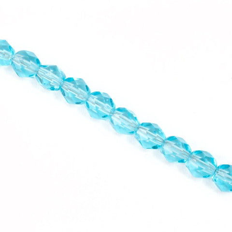 6mm Transparent Light Aqua Fire Polished Bead-General Bead