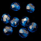 6mm Transparent Capri Blue Fire Polished Bead-General Bead