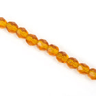 6mm Transparent Topaz Fire Polished Bead-General Bead