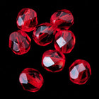 6mm Transparent Siam Fire Polished Bead-General Bead