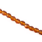 6mm Transparent Dark Goldenrod Fire Polished Bead-General Bead