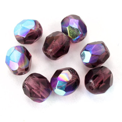 6mm Transparent Amethyst AB Fire Polished Bead-General Bead