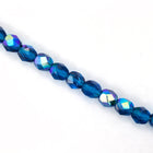 6mm Transparent Capri Blue AB Fire Polished Bead-General Bead