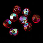 6mm Transparent Siam AB Fire Polished Bead-General Bead